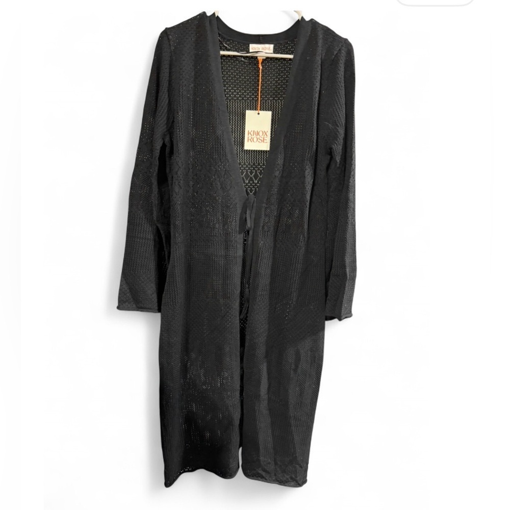 Size Medium Women’s Knox Rose Black Open-Front Cardigan